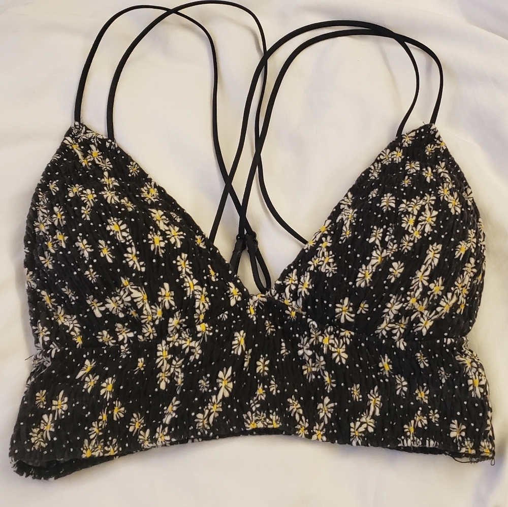 Vs pink daisy racerback bralette medium